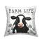 Stupell Industries Farm Life Dairy Cow Sign Wildflower Florals Throw Pillow 18" x 18"